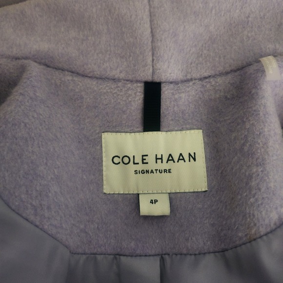Cole Haan Signature Wool Wrap Coat Slick Lilac Purple Pea Winter City Classic 4P - Picture 7 of 10